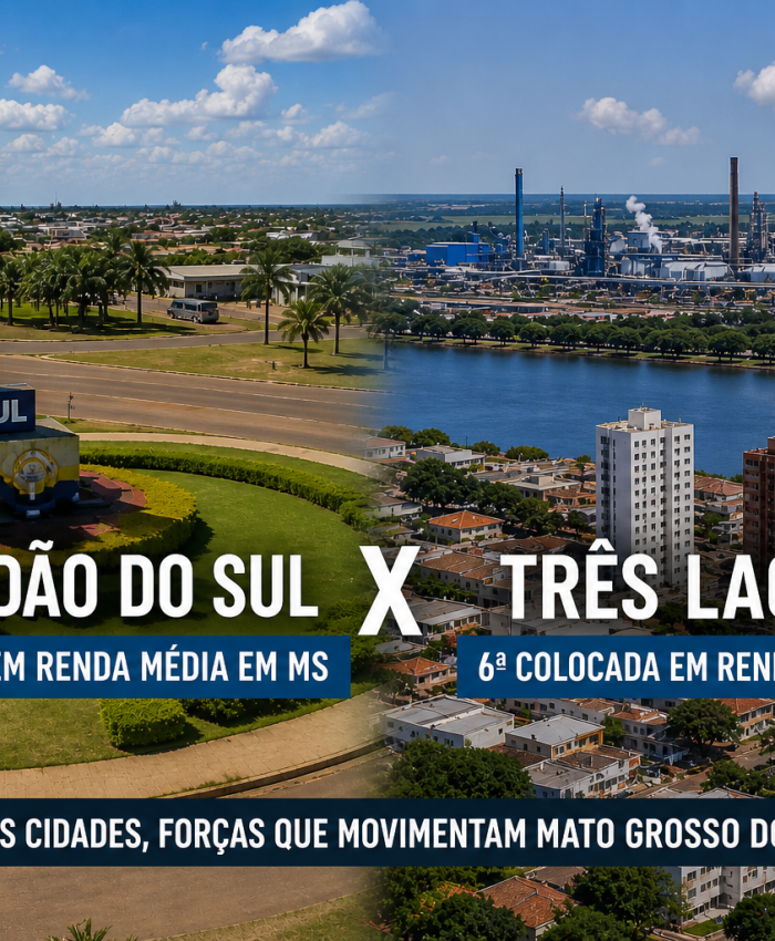 Chapadão do Sul lidera renda média em MS; Três Lagoas aparece em 6º no ranking estadual