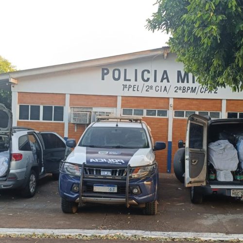 Polícia Militar apreende veículos e mercadorias de descaminho durante operação em Brasilândia
